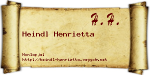 Heindl Henrietta névjegykártya